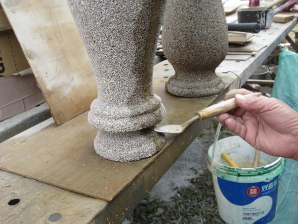 1050224花瓶欄杆接合處洗石子修飾